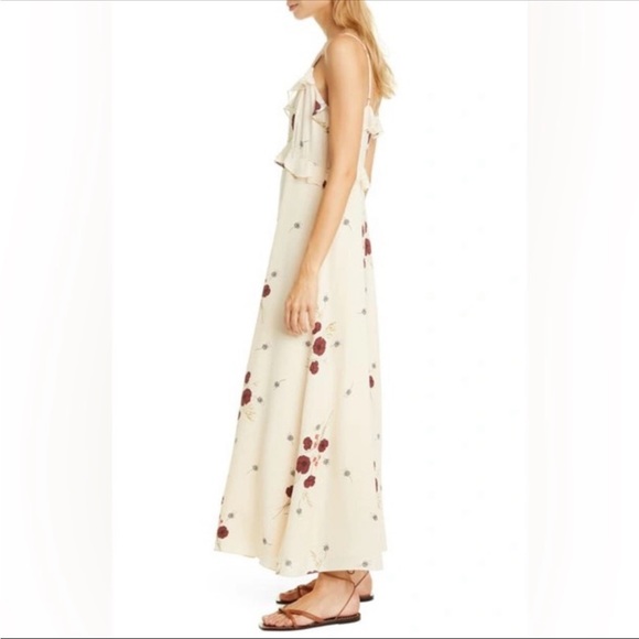 Joie Cassiel Floral Ruffle Maxi Dress Size 0 - Picture 3 of 6
